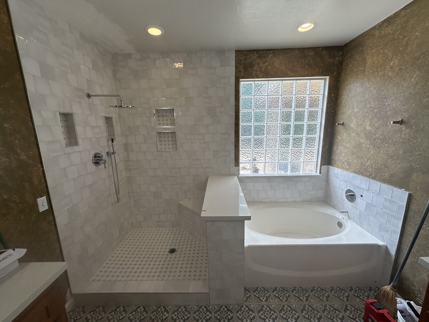 Completed custom bathroom renovation